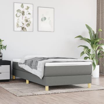 vidaXL Boxspring met matras stof donkergrijs 90x200 cm, Huis en Inrichting, Verzenden, Nieuw