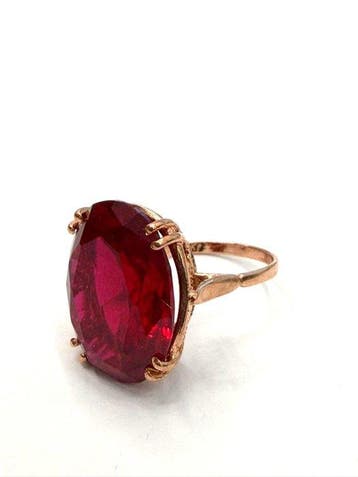 Zonder minimumprijs - Ring - 9 kt. Roségoud, Zilver Spinel, Nieuw
