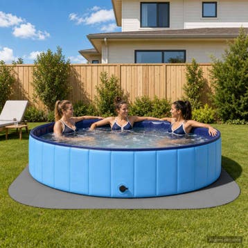 vidaXL Zwemgrondmat 49 st Ø 408 cm Rond EVA Schuim Grijs, Verzenden, Nieuw