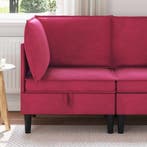 vidaXL Sofa met opslag Wijnrood Fluweel, Verzenden, Nieuw