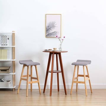 vidaXL Barstoelen 2 st stof lichtgrijs, Huis en Inrichting, Barkrukken, Verzenden, Nieuw