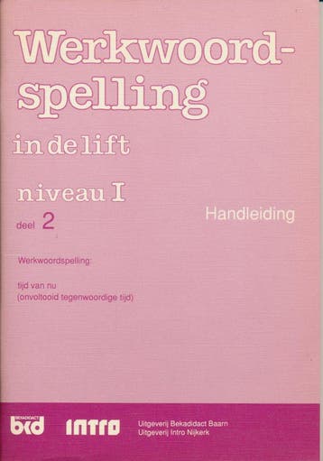 Werkwoordspelling in de Lift handleiding niveau I deel 2, Boeken, Verzenden, Nieuw