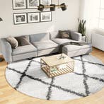 vidaXL Vloerkleed PAMPLONA shaggy hoogpolig Ø 280 cm crème, Verzenden