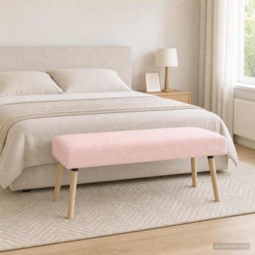 vidaXL Bank Effen Roze 110 x 40 x 46 cm Bouclé, Verzenden