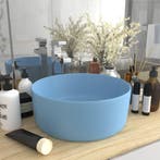 vidaXL Wastafel rond 40x15 cm keramiek mat lichtblauw, Verzenden