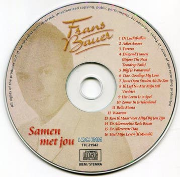 Frans Bauer - Samen Met Jou, Verzenden