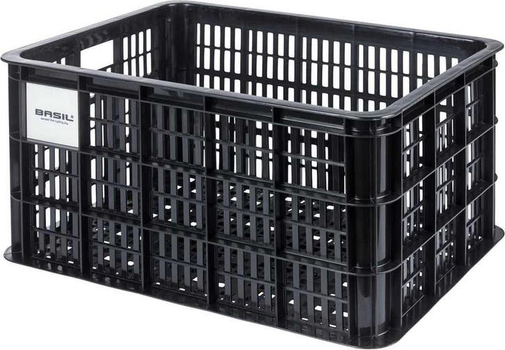 Basil fietskrat MIK L, 40L, gerecycled kunststof, black, Fietsen en Brommers, Fietsaccessoires | Fietsmanden, Fietskrat, Zo goed als nieuw