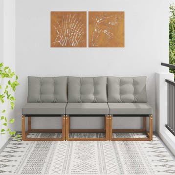 vidaXL 3 st Buiten Middelste sofa Massief acaciahout en, Verzenden, Nieuw