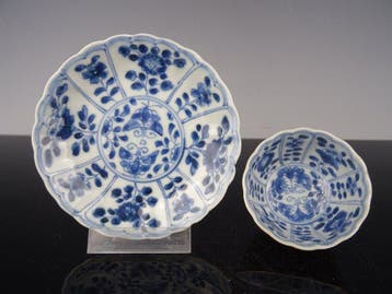Kop en schotel - Porselein - kangxi 1662-1722