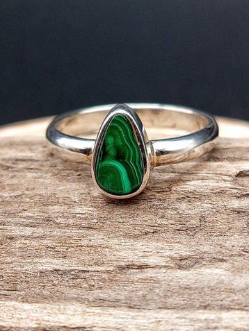 Uniek stuk: ring van 925 sterlingzilver met malachiet van, Collections