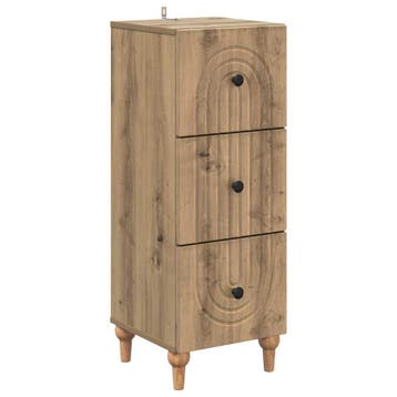 vidaXL Ladekast Artisanaal eiken 33 x 34,5 x 90 cm Bewerkt, Verzenden