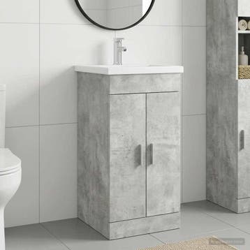 vidaXL Badkamer Vanity met Wastafel Betongrijs 42 x 40 x, Verzenden, Nieuw