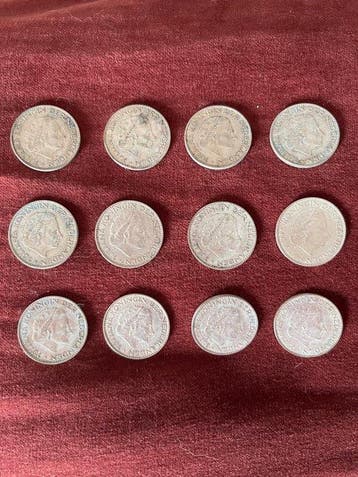 Nederland. Juliana. 1 Gulden 4 sets van 1955-1956-1957 (12