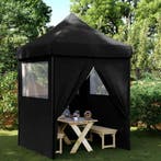 vidaXL Partytent inklapbaar pop-up met 4 zijwanden zwart, Verzenden
