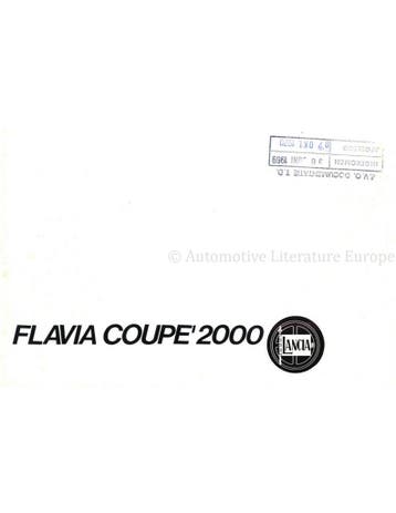 1969 LANCIA FLAVIA COUPÉ 2000 BROCHURE
