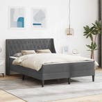 vidaXL Bedframe met matras met matras Donkergrijs 140 x 200, Huis en Inrichting, Slaapkamer | Matrassen en Bedbodems, Verzenden