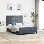 vidaXL Boxspring bed met hoofdeinde Donkergrijs 160 x 200 cm, Verzenden, Nieuw