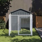 vidaXL Hondenhok met dak 117x201x123 cm gegalvaniseerd staal, Dieren en Toebehoren, Verzenden, Nieuw