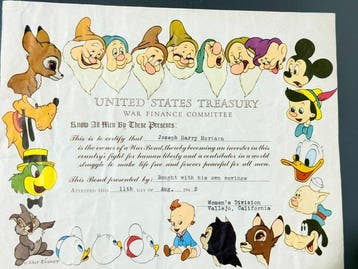 U.S. Treasury War Bond Certificate (1945) - 1 Walt, Verzamelen, Nieuw