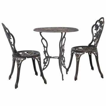vidaXL 3-delige Bistroset gietaluminium, Verzenden, Nieuw