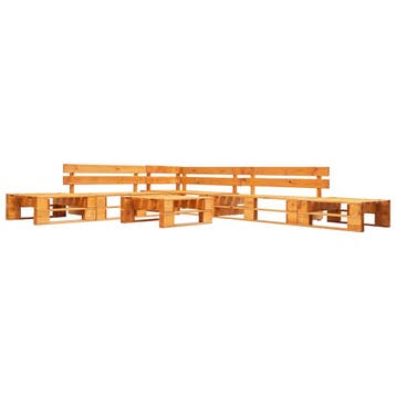 vidaXL 6-delige Loungeset pallet hout honingbruin, Verzenden, Loungeset