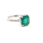 Ring Platina - 1.77ct. tw. Smaragd - Diamant, Nieuw
