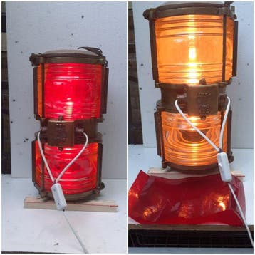 Maritieme objecten - Brons, Glas- Grote Zware Bakboord 15KG