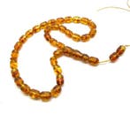 Tesbih gebed-rozenkrans kralen capsulevormig - Barnsteen -