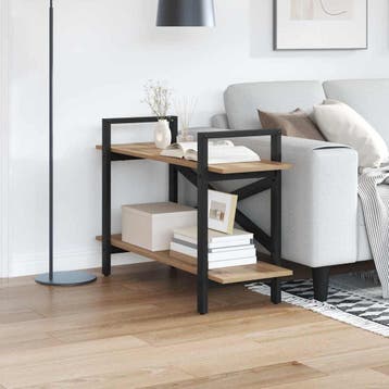 vidaXL Boekenplank 2-laags 100 x 33.5 x 64 cm Bewerkt hout, Verzenden