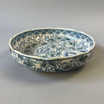 Plateau - Bol Ming chinois bleu et blanc à double gourde,