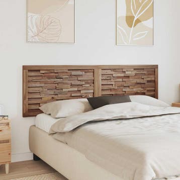 vidaXL Bed Hoofdbord Naturel Massief Teakhout, Huis en Inrichting, Slaapkamer | Bedden, Verzenden, Nieuw
