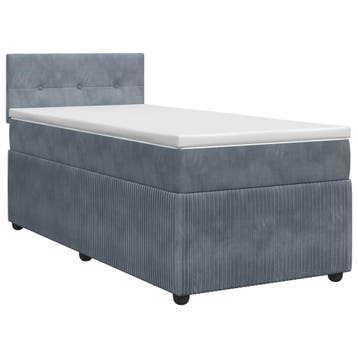 vidaXL Boxspringbed met matras Donkergrijs 90 x 200 cm, Verzenden, Nieuw
