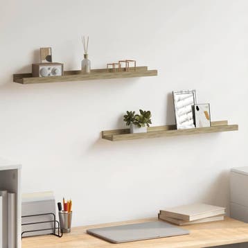 vidaXL Wandplanken 2 st Sonoma eiken 60x9x3 cm, Verzenden, Nieuw