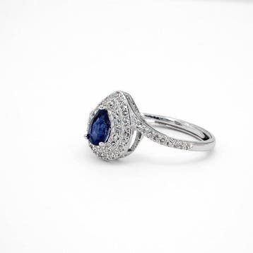Sans prix de réserve - Bague Plaqué or Saphir - Topaze -