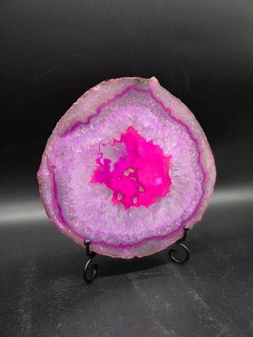 Kristalagaatplaat + standaard - Hoogte: 18.7 cm - Breedte: