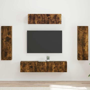 vidaXL TV Kast 5 st Rook Eiken, Huis en Inrichting, Verzenden, Nieuw