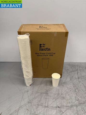 Papieren Drinkbeker Voor Koud Drinken 470 ml 1000 stuks, Ophalen of Verzenden, Nieuw in verpakking