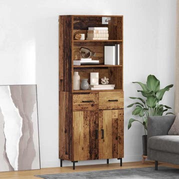 vidaXL Highboard Oudhout 69,5 x 34 x 180 cm Bewerkt hout, Huis en Inrichting, Verzenden, Nieuw