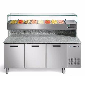 Pizzawerkbank + Opzetkoelvitrine | FRESH PIZZA | 580L | 3, Zakelijke goederen, Verzenden, Nieuw in verpakking