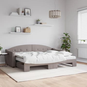 vidaXL Slaapbank met onderschuifbed en matrassen 80x200 cm, Verzenden