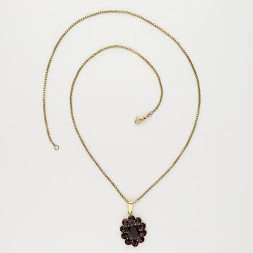 Collier avec pendentif - 8 carats Or jaune Grenat