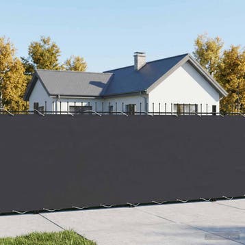 vidaXL Balkonscherm 1,2 x 25 m Stof met PU-coating Zwart, Verzenden