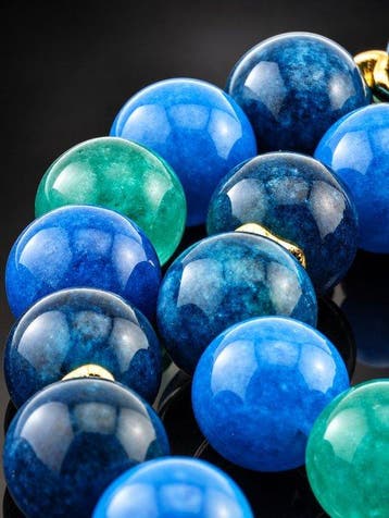 Apatiet en Chalcedoon Ketting - 925 Sterling Zilver - Goud