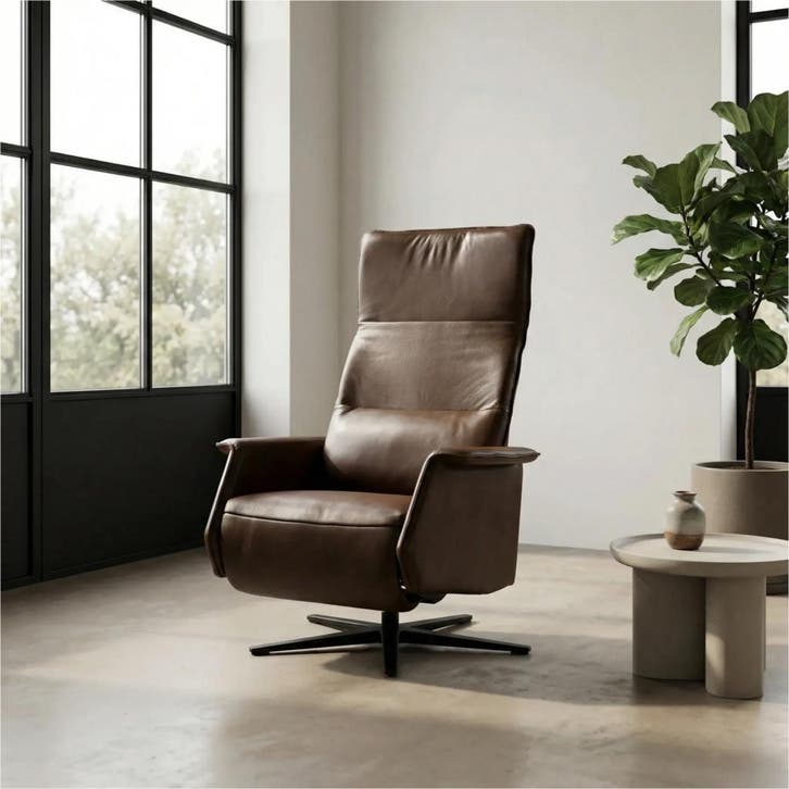 Leren relaxfauteuil Mojo - Granada Chocolate (bruin) -, Maison & Meubles, Fauteuils, Enlèvement ou Envoi