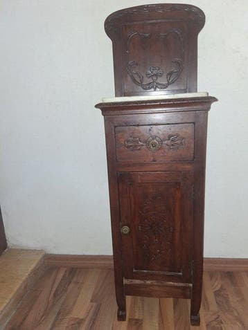 Table de chevet - Bois, Marbre, Antiquités & Art