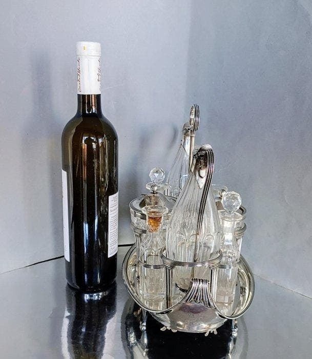 234 Years Old Elegant Boat Shaped - Ensemble de burettes -, Antiquités & Art, Antiquités | Argent & Or