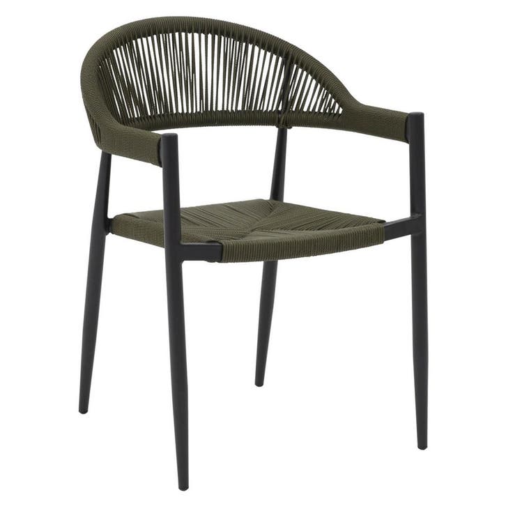 Stoel | VOLGA | Aluminium Rotan/Aluminium | Green | Zwart, Articles professionnels, Horeca | Équipement de cuisine, Envoi