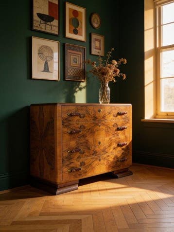 Commode - Noyer, Bois, Laiton, Plastique