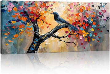 Canvas Levensboom Ingelijst | Retour deal | Snel pakken, Verzenden, Nieuw, 100 tot 125 cm, Print
