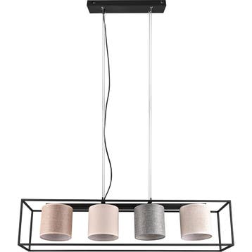 Moderne Metalen LED Hanglamp Trion Rocky - Zwarte 4-lichts L, Verzenden